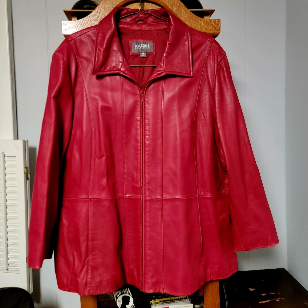Wilson’s leather 3X women's Red coat.